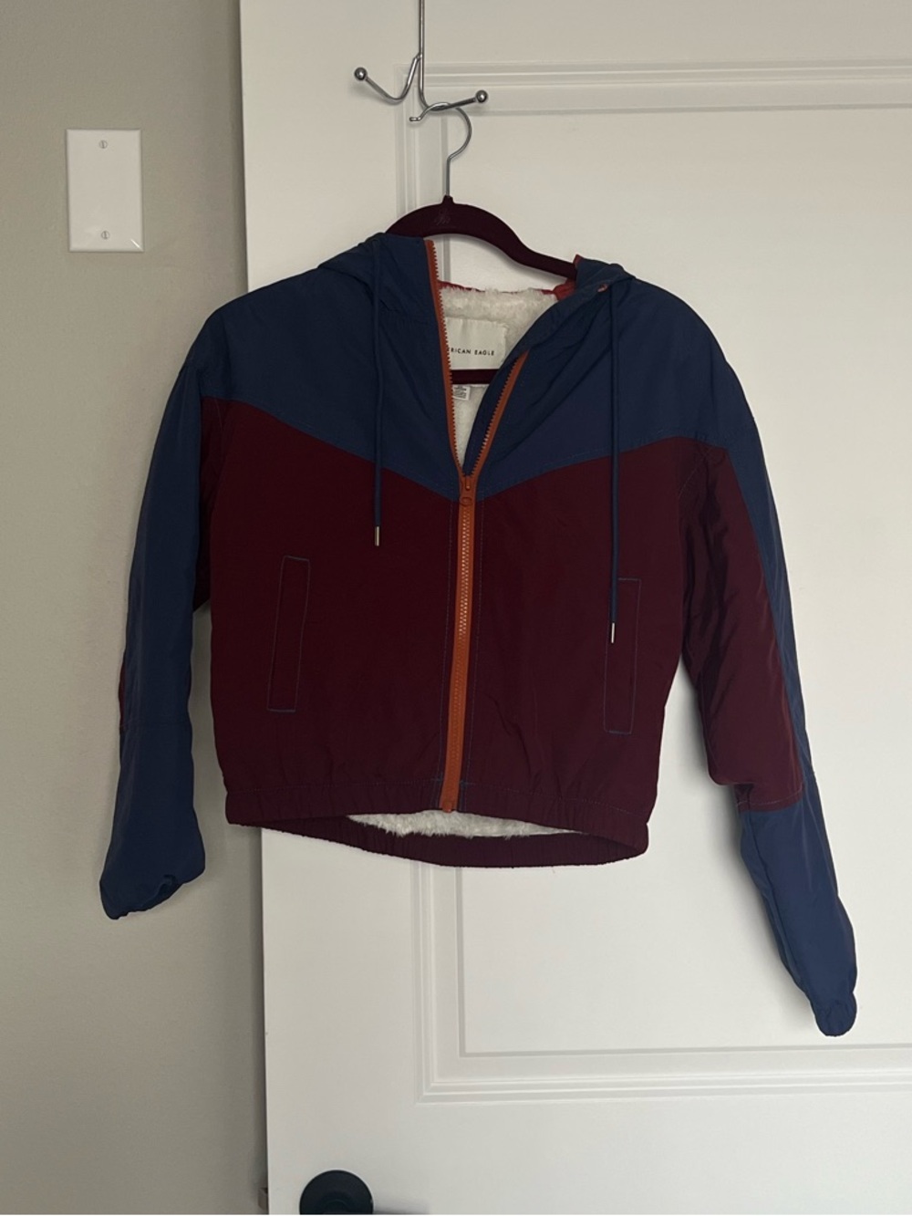 American Eagle Cropped Fleece Windbreaker Jacket